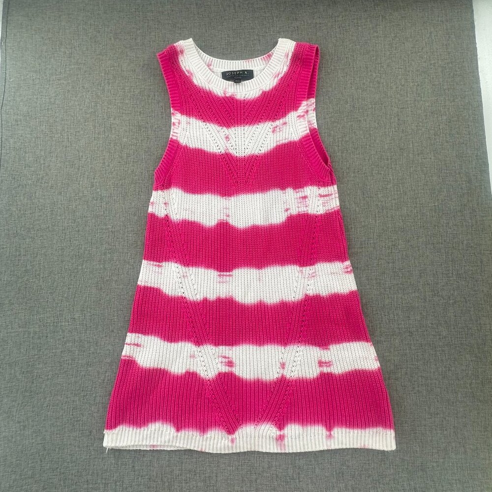 Joseph A. Knit Sweater Tank top Petite Small Pink White Tie-Dye Cotton